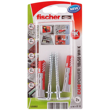 Bulloni ad anello Fischer DuoPower 535002 Tacchetti 2 Unità Ø 10 x 50 mm