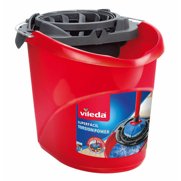 Secchio per Pavimenti Vileda Torsion Power Scolapiatti Rosso Plastica 10 L polipropilene