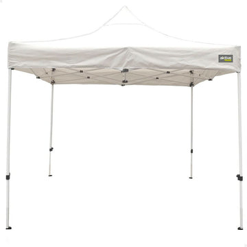 Gazebo Aktive Pieghevole Altezza regolabile Acciaio Poliestere 420D Oxford Bianco 300 x 320 x 300 cm