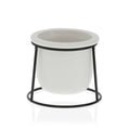 Vaso Versa Bianco Metallo Ceramica Plastica Rotondo Minimalista 10,5 x 11,5 x 10,5 cm