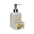 Dispenser di Sapone Versa Ceramica ABS Dolomite Tulipano 9 x 18,5 x 8 cm