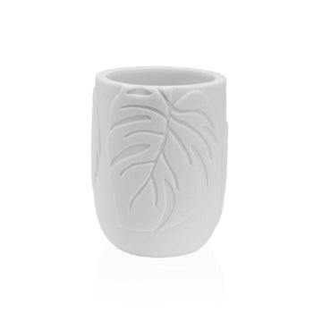 Portaspazzolini da Denti Versa Palm Bianco Resina 7 x 9 x 7 cm