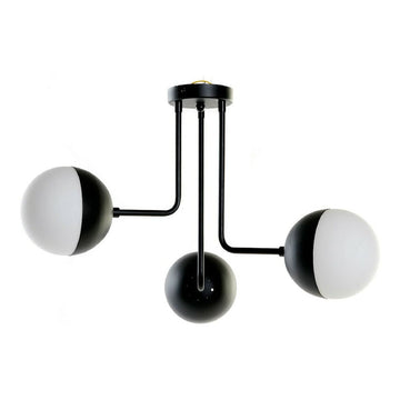 Lampadario DKD Home Decor LA-181950 Cristallo Nero Metallo Bianco 220 V 50 W Moderno Palle (61 x 58 x 46 cm)