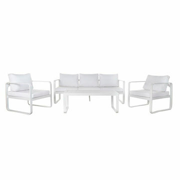 Divano da Giardino DKD Home Decor Bianco Alluminio 78 cm 184 x 72 x 78 cm