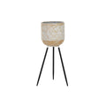 Vaso DKD Home Decor Nero Dorato Metallo Bianco Bicolore (26 x 26 x 70 cm)