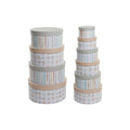 Set di Scatole per Sistemare Impilabili DKD Home Decor Multicolore Cartone 37,5 x 37,5 x 18 cm