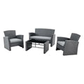 Set Tavolo con 3 Sedie DKD Home Decor Grigio 124 x 72 x 75 cm 121 x 63 x 73 cm rattan sintetico