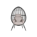 Poltrona da giardino DKD Home Decor 90 x 65 x 151 cm Nero Grigio Metallo rattan sintetico