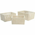 Set di Cestini DKD Home Decor Beige Metallo 40 x 30 x 20 cm 3 Pezzi