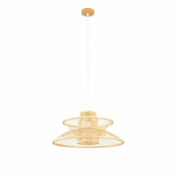 Lampadario DKD Home Decor 50 x 50 x 22 cm Marrone Chiaro Bambù 50 W