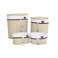 Set di Cesti DKD Home Decor Bianco Beige vimini 51 x 38 x 58 cm