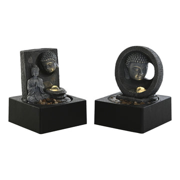 Fontana da giardino DKD Home Decor Buddha Resina 18 x 18 x 24 cm Orientale (2 Unità)