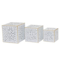 Set di vasi da fiori DKD Home Decor Fogli Dorato Metallo 15 x 15 x 15 cm Bianco Tropicale Foglia della pianta