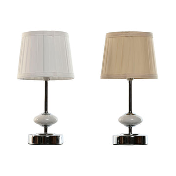 Lampada da tavolo Home ESPRIT Bianco Beige Metallo Porcellana 20 W 220 V 17,5 x 17,5 x 35 cm (2 Unità)