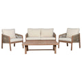 Set Tavolo con 3 Sedie Home ESPRIT Marrone Corda Acacia 138 x 79 x 83 cm