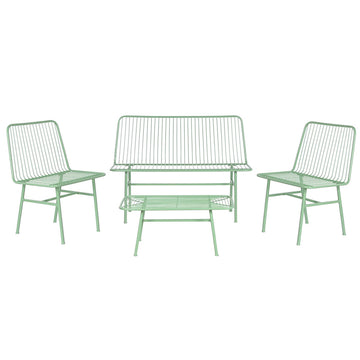 Set Tavolo con 3 Sedie Home ESPRIT Menta Metallo 115 x 53 x 83 cm