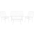 Set Tavolo con 3 Sedie Home ESPRIT Bianco Metallo 115 x 53 x 83 cm