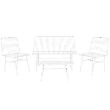 Set Tavolo con 3 Sedie Home ESPRIT Bianco Metallo 115 x 53 x 83 cm