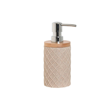 Dispenser di Sapone Home ESPRIT Beige Resina Bambù 7 x 9 x 18 cm