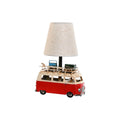 Lampada da tavolo Home ESPRIT Bianco Rosso Lino Metallo 20 x 14 x 30 cm