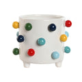 Vaso Home ESPRIT Bianco Multicolore 17 x 17 x 14 cm