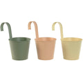 Vaso Home ESPRIT Giallo Verde Ambra Rosa chiaro Metallo 14 x 14 x 23 cm (3 Unità)