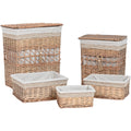 Cesto per i Panni Sporchi Home ESPRIT Beige Naturale vimini Shabby Chic 47 x 35 x 55 cm 5 Pezzi