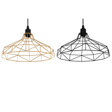 Lampadario Home ESPRIT Nero Dorato Metallo 50 W 39 x 39 x 25 cm (2 Unità)