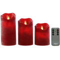 Candela LED Home ESPRIT Rosso 26,5 x 8 x 17 cm (3 Pezzi)