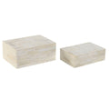 Scatola-Portagioie Home ESPRIT Osso Legno di mango 18 x 13 x 7,7 cm (2 Pezzi)