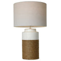 Lampada da tavolo Home ESPRIT Bianco Lino Ceramica 38 X 38 X 61,5 cm