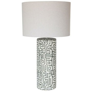 Lampada da tavolo Home ESPRIT Lino Ceramica 42 X 42 X 73 cm