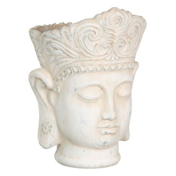 Vaso Crema Terracotta Buddha Orientale 18,4 x 18,4 x 25,6 cm