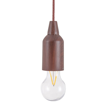 Lampada a Forma di Lampadina Pull & click Legno di noce