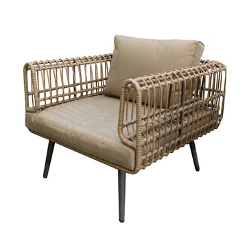 Divano da Giardino Ariki 83 x 84 x 67 cm rattan sintetico Acciaio