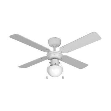 Ventilatore da Soffitto con Luce EDM 33800 Caribe Bianco 50 W