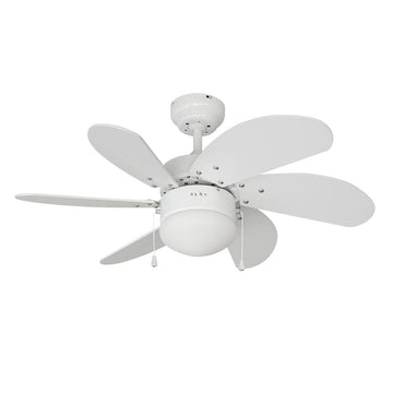 Ventilatore da Soffitto con Luce EDM 33985 Aral Bianco 50 W