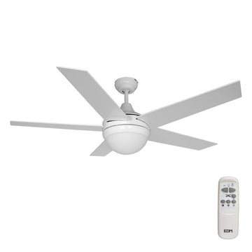 Ventilatore da Soffitto con Luce EDM 33988 Adriatico Bianco 60 W