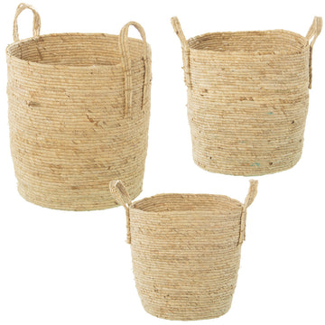 Set di Cesti Alexandra House Living 03764 Marrone Rattan Fibra naturale (3 Unità)