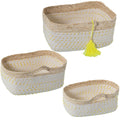 Set di Cesti Alexandra House Living 03775 Bianco vimini Rattan Fibra naturale (3 Unità)