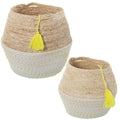 Set di Cesti Alexandra House Living 03777 Bianco vimini Rattan Fibra naturale (2 Unità)