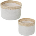 Set di Cesti Alexandra House Living 03778 Bianco vimini Rattan Fibra naturale (2 Unità)