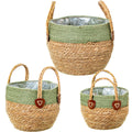 Set di Cesti Alexandra House Living 03786 Marrone Verde vimini Rattan Fibra naturale (3 Unità)