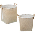 Set di Cesti Alexandra House Living 03825 Bianco Marrone vimini Rattan Fibra naturale (2 Unità)