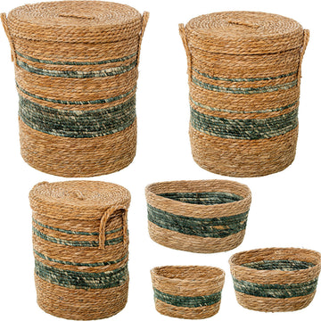 Set di Cesti Alexandra House Living 03839 Marrone Legno Rattan Fibra naturale (6 Unità)