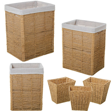 Set di Cesti Alexandra House Living 03852 Marrone Legno Rattan Fibra naturale (6 Unità)