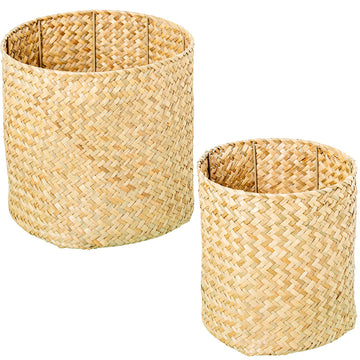 Set di Cesti Alexandra House Living 34789 Beige vimini Rattan Fibra naturale (2 Unità)