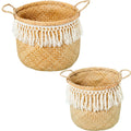 Set di Cesti Alexandra House Living 34799 Bianco Beige vimini Rattan Fibra naturale (2 Unità)