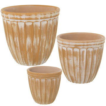 Set di vasi da fiori Alexandra House Living Giallo Ceramica (3 Pezzi)