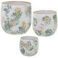 Set di vasi da fiori Alexandra House Living Verde Dorato Ceramica (3 Pezzi)